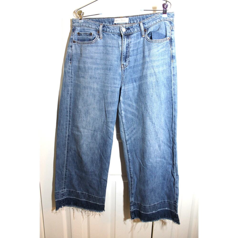 Wide Leg Crop Jeans in Light Blue by